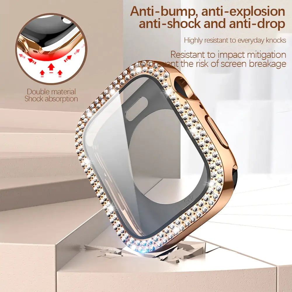 Bling Glass Cover for Apple Watch Case